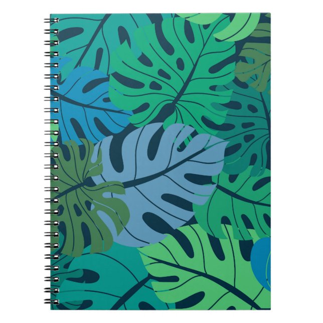 Caderno Espiral Padrão sem costura da selva tropical (Frente)