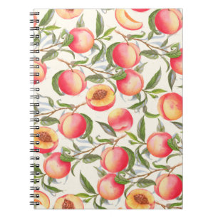 Caderno Espiral Padrão sem costura de aquarela desenhada à mão 