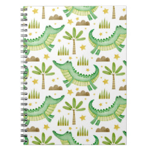 Caderno Espiral Padrão sem costura de crocodilo