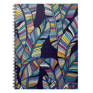 Caderno Espiral Padrão sem costura de palmeiras tropicais