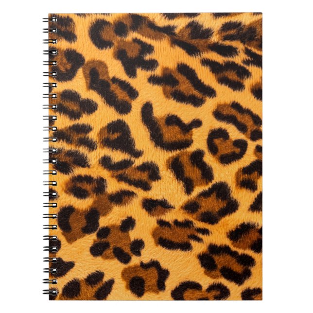 Caderno Espiral Padrão sem costura de peles de leopardo (Frente)
