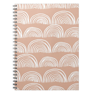 Caderno Espiral Padrão sem costura desenhado à mão de abstrato.