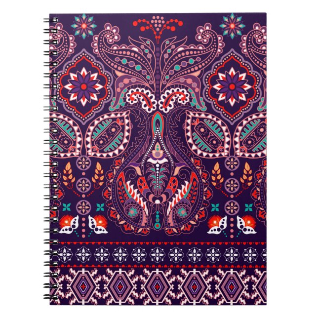 Caderno Espiral Padrão sem costura distribuído. Papel de parede fl (Frente)