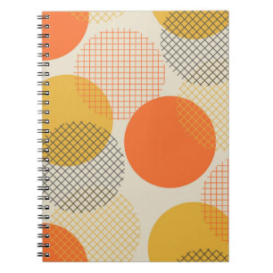 Caderno Espiral Padrão sem costura do círculo geométrico