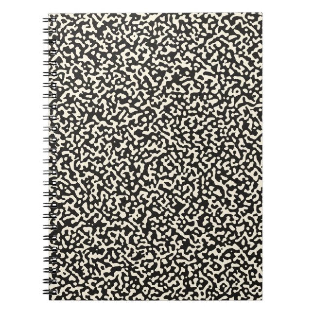 Caderno Espiral Padrão sem costura do Livro de Composição Preto (Frente)