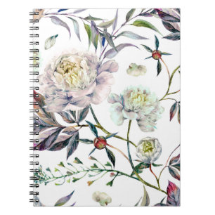 Caderno Espiral Padrão Sem Costura Elegante Aquarela feito de Bran