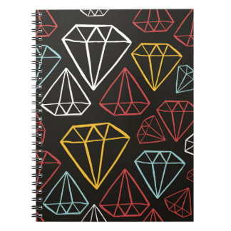 Caderno Espiral padrão sem costura, elementos de design de diamant