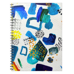 Caderno Espiral Padrão sem costura feito por traçados de tinta d