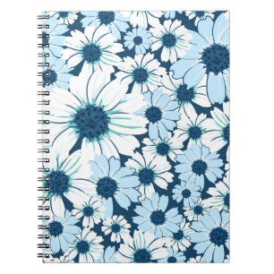 Caderno Espiral Padrão sem costura floral/padrão textual de flor, 