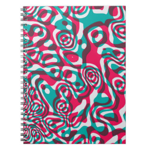 Caderno Espiral Padrão sem costura psicodélico