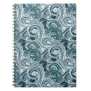 Caderno Espiral Padrão sem descontinuidades das ondas do mar