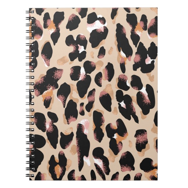 Caderno Espiral Padrão sem falhas de impressão leopardo (Frente)