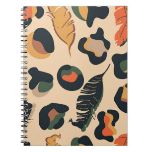 Caderno Espiral padrão sem soldadura abstrato, dorso selvagem de a
