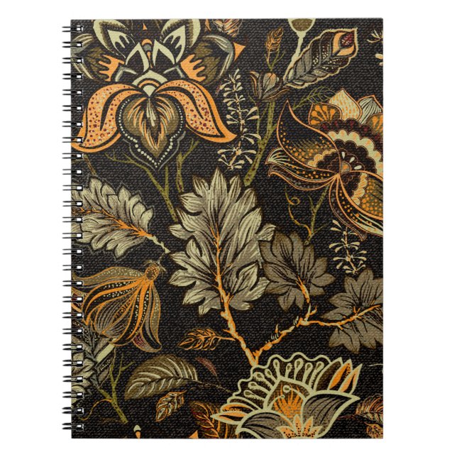 Caderno Espiral Padrão sem soldadura floral, efeito de textura. ín (Frente)