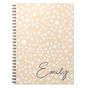 Caderno Espiral Padrão simples branco pontilhado sobre fundo de pê