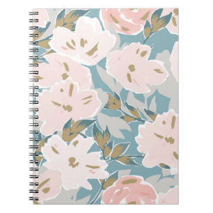 Caderno Espiral Padrão simples e sem costura do fluxo de guaches d