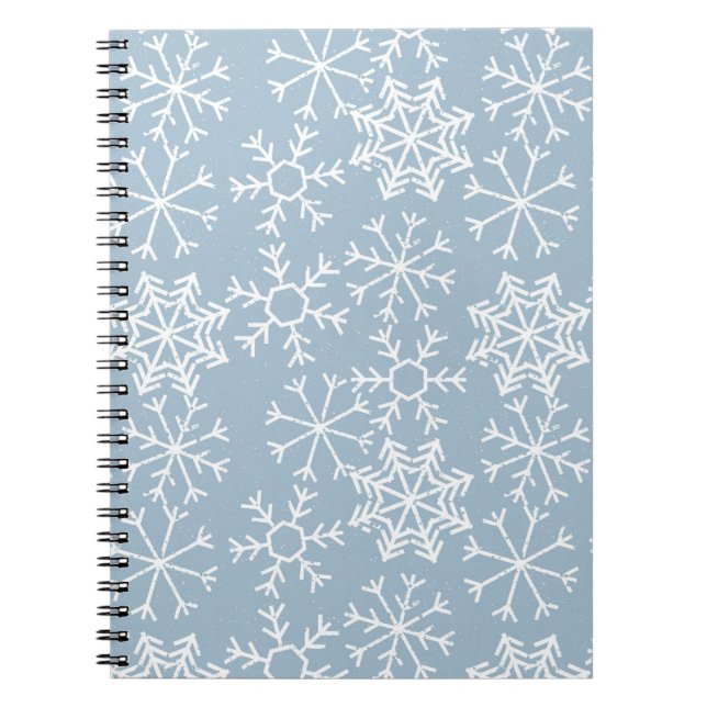 Caderno Espiral PADRÃO SNOWFLAKS de inverno e suas ideias (Frente)