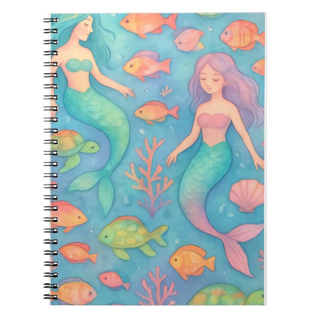Caderno Espiral Padrão Sonho Fantástico Subaquático (Frente)