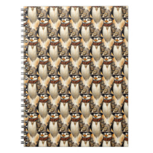 Caderno Espiral Padrão Steampunk Penguin 1