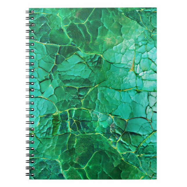 Caderno Espiral Padrão Texturizado de Turquesa Vibrante (Frente)