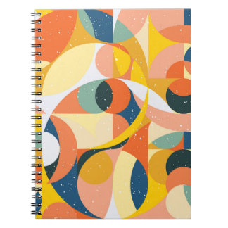 Caderno Espiral Padrão trabalho de arte minimalista de geometria c