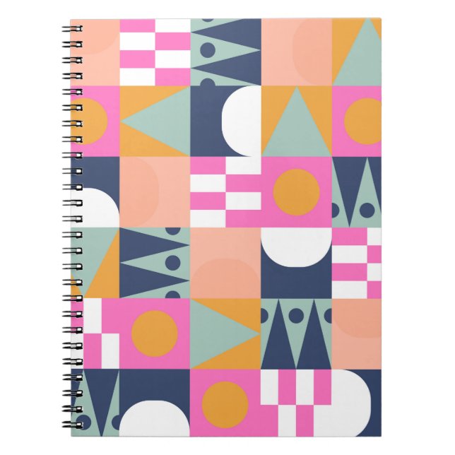Caderno Espiral Padrão transparente do bloco africano de cores cla (Frente)