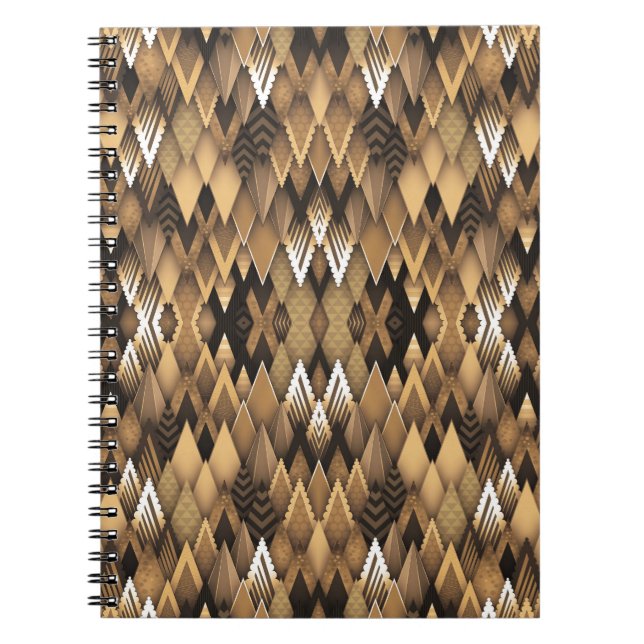 CADERNO ESPIRAL PADRÃO TRIANGULAR RUSTICO TRIBAL (Frente)
