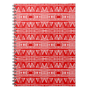 Caderno Espiral Padrão tribal colorido sem costura