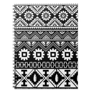 Caderno Espiral Padrão tribal contínuo