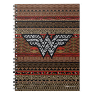 Caderno Espiral Padrão Tribal da Mulher Maravilha
