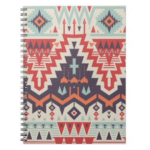 Caderno Espiral Padrão Tribal Invisível. Ética Geométrica
