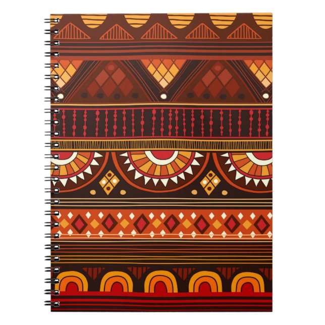 Caderno Espiral Padrão tribal perfeito.  (Frente)