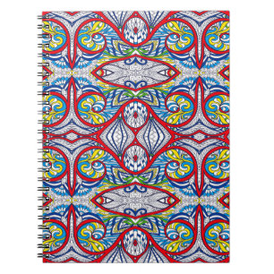 Caderno Espiral Padrão Tribal Tribal Sem Costura. Ilustração.