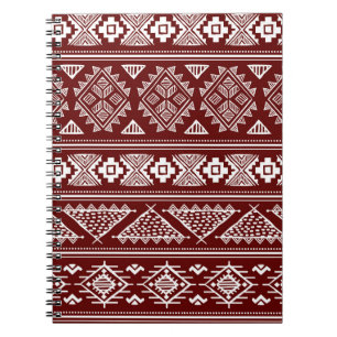 Caderno Espiral Padrão tribal vintage de ilustração sem descont