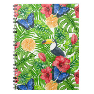Caderno Espiral Padrão tropical