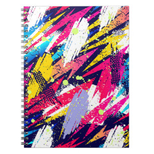 Caderno Espiral padrão uniforme de abstrato. Formação criativa com