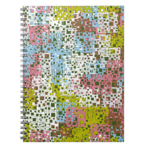 Caderno Espiral padrão uniforme de abstrato. Tintas da primavera