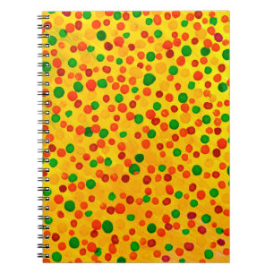 Caderno Espiral padrão uniforme de cores d'água do Bolinhas