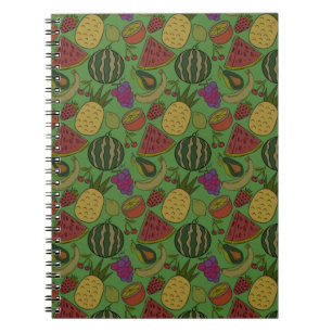 Caderno Espiral padrão uniforme de fruta Padrão da superfície