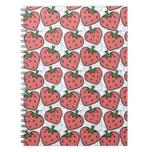 Caderno Espiral padrão uniforme de fruta   Padrão da superfície