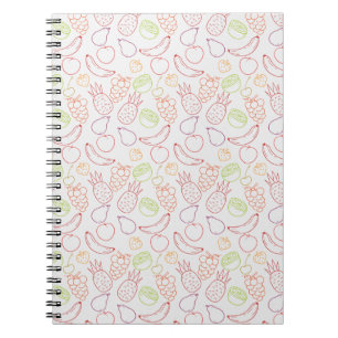 Caderno Espiral padrão uniforme de fruta Padrão da superfície da