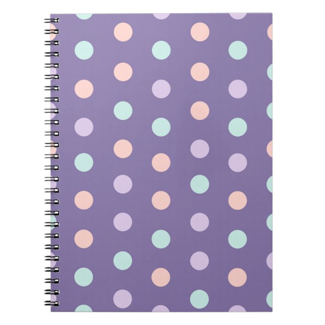 Caderno Espiral Padrão uniforme de Halloween com isolado de bolinh (Frente)