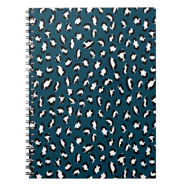 Caderno Espiral padrão uniforme de pele de na moda onça, arte anim (Frente)