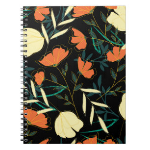 Caderno Espiral Padrão uniforme original com lea tropical brilhan