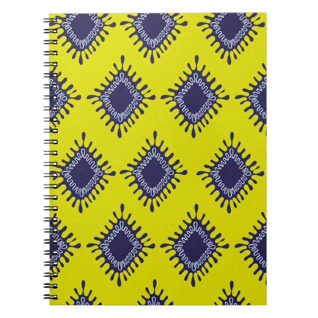 Caderno Espiral padrão uniforme tribal do ikat na moda moderno (Frente)