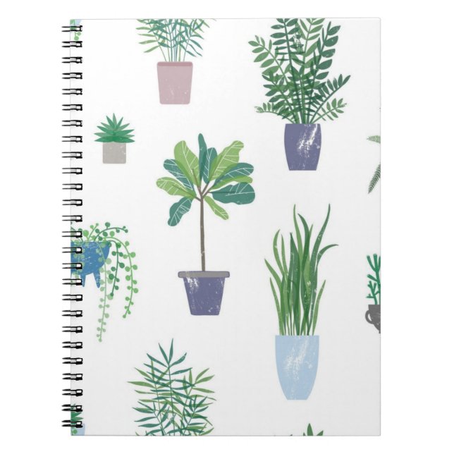 Caderno Espiral Padrão vegetal (Frente)