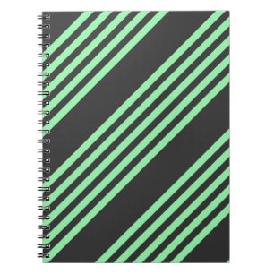 Caderno Espiral Padrão verde e carvão cinco faixas