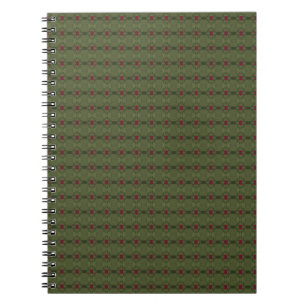 Caderno Espiral Padrão verde e vermelho minimalista sem costura
