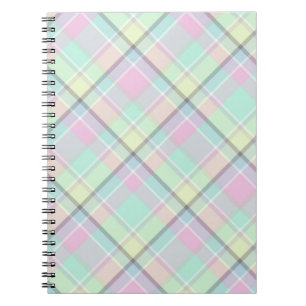 Caderno Espiral Padrão verificado de cores de caramelo.