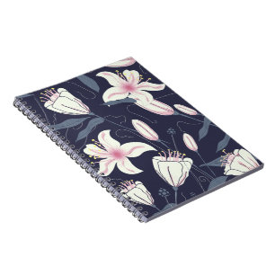 Caderno Espiral Padrão Vintage Flowers